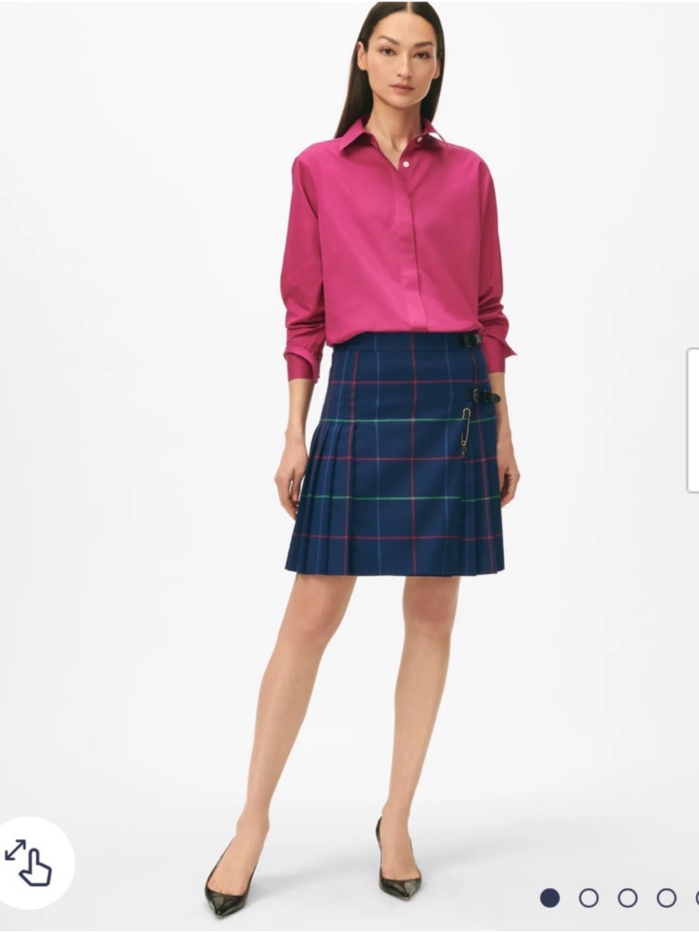 NWT Brooks Brothers Navy Plaid Pleated Skirt size 4